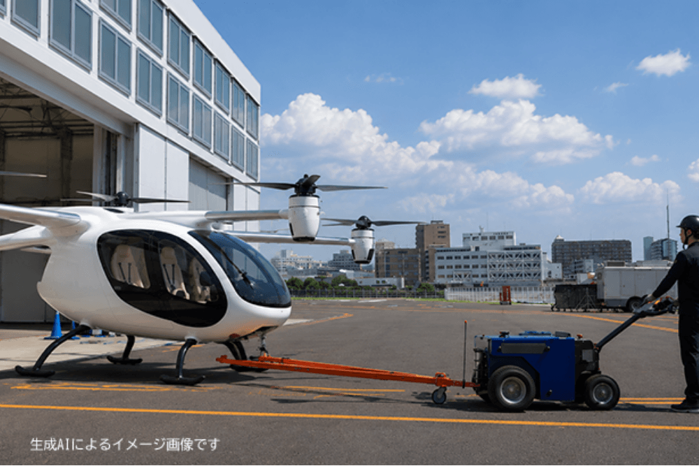 機体の地上牽引を表す生成AIイメージ