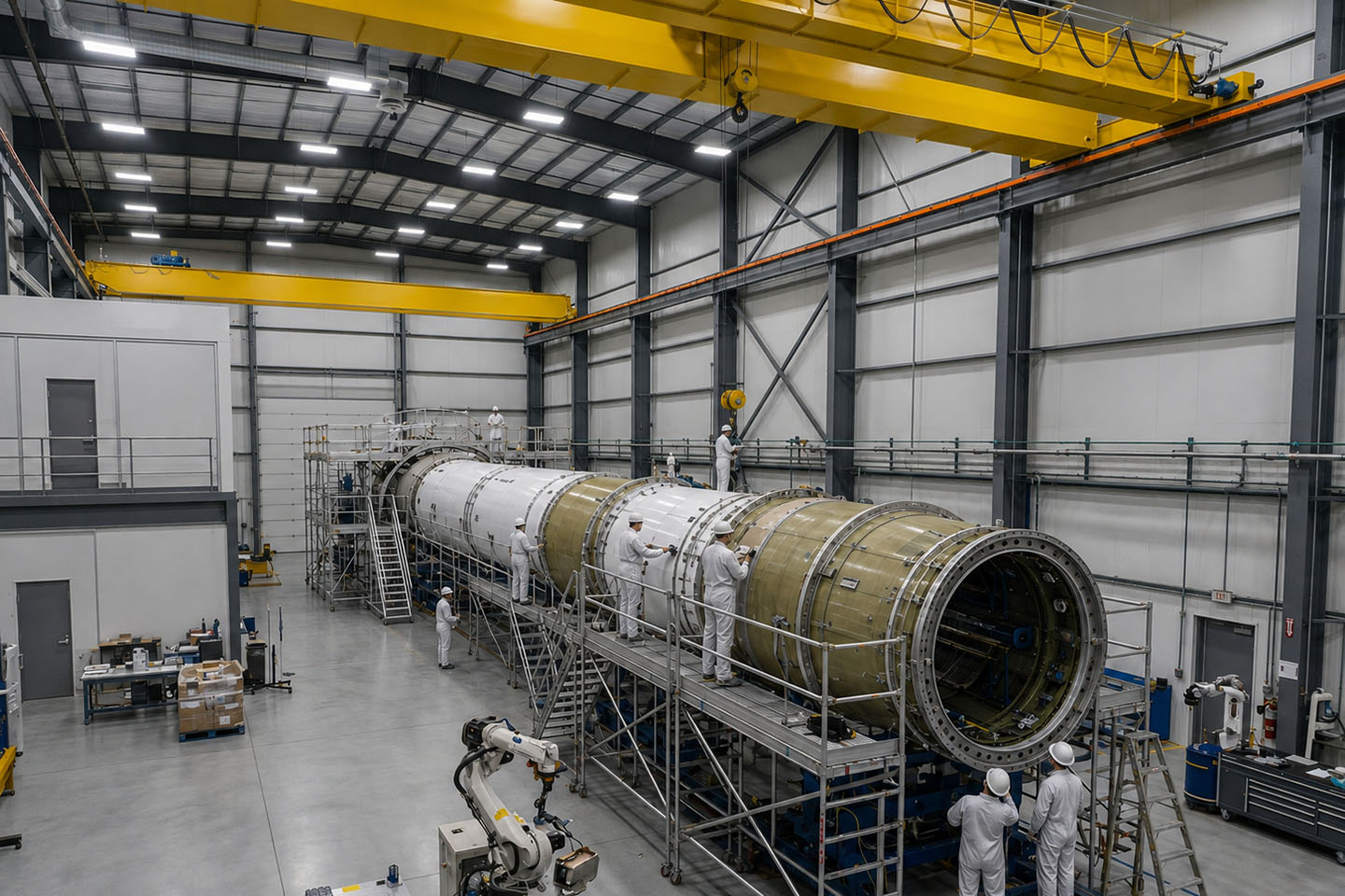 宇宙関連機器の組立施設を表すAI生成イメージ