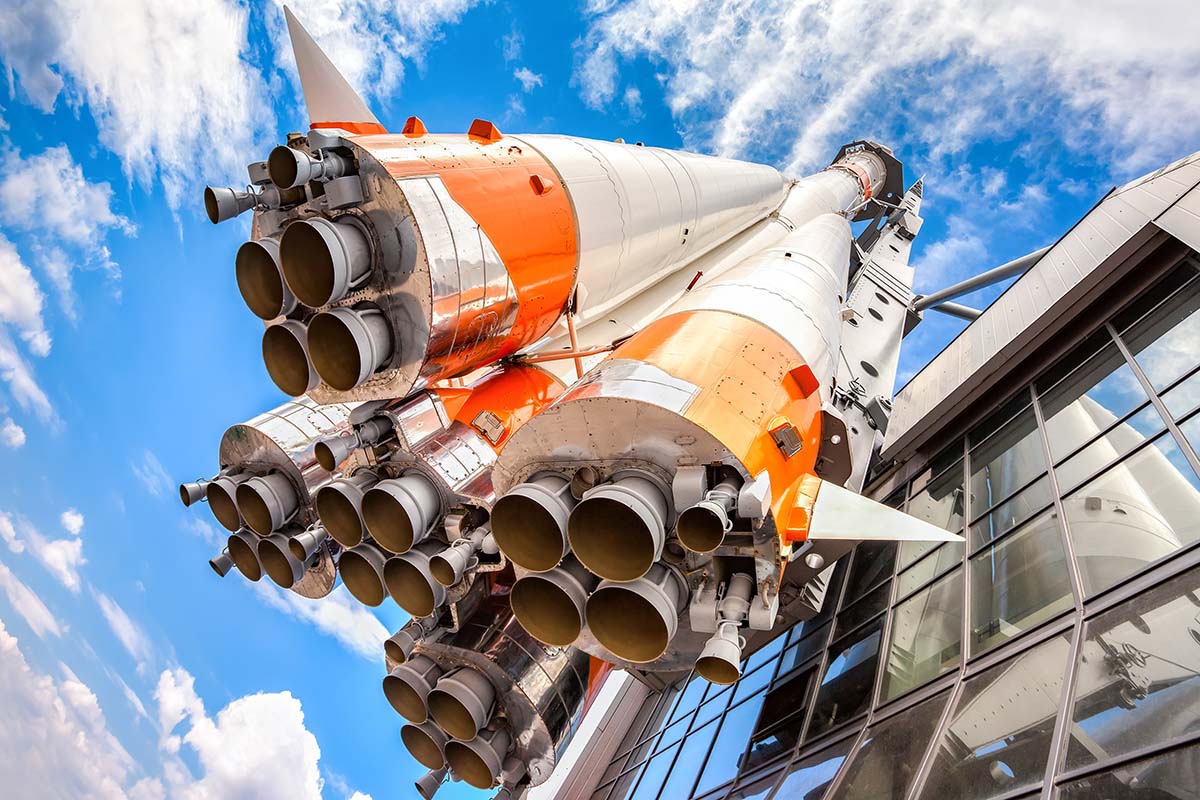 展示ロケットのエンジン部分
